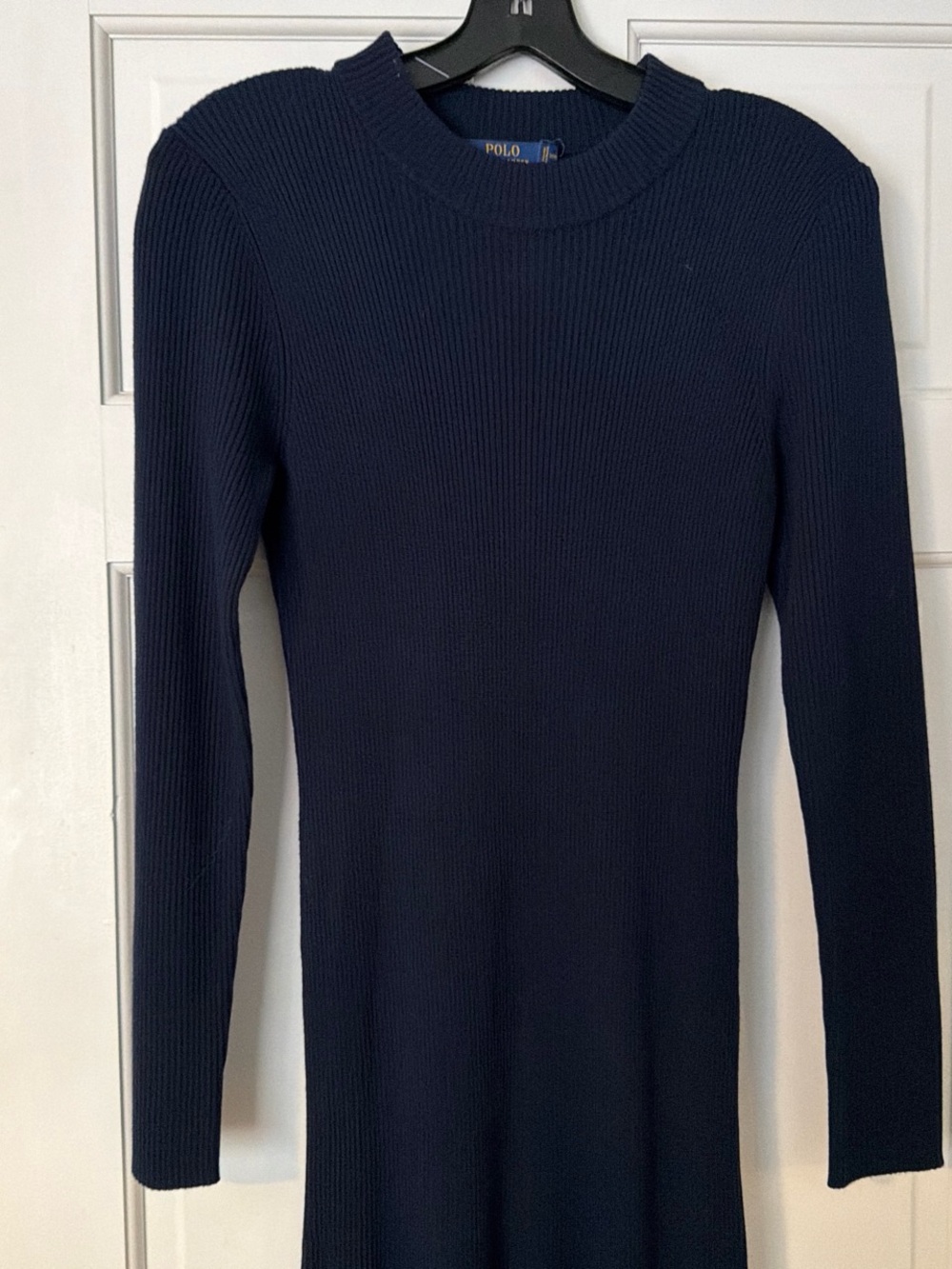 Polo by Ralph Lauren Deep Navy Rib-Knit Crewneck Sweater Dress